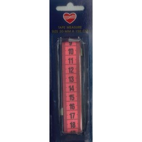 Hjerte Mlebnd 150cm  (assoterede farver)